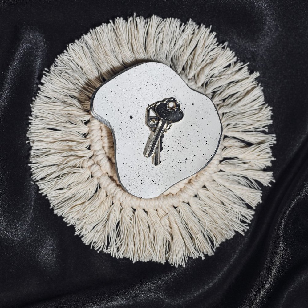 Handmade White and Silver Trinket Dish